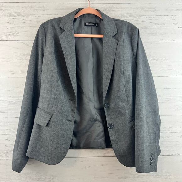 New York & Company Gray Structured Blazer Size 12 - Picture 1 of 9